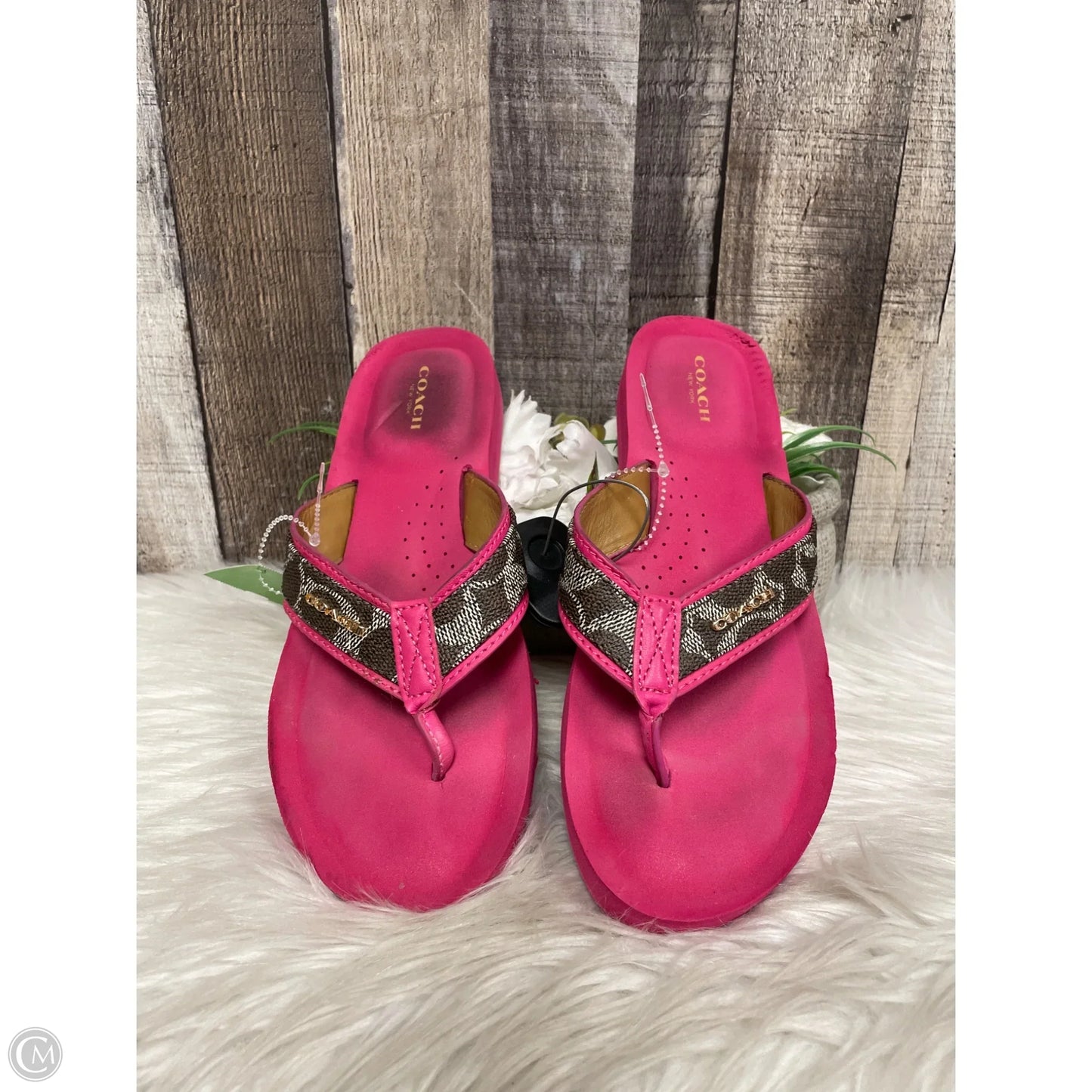 Sandals Designer By Coach In Pink, Size: 9