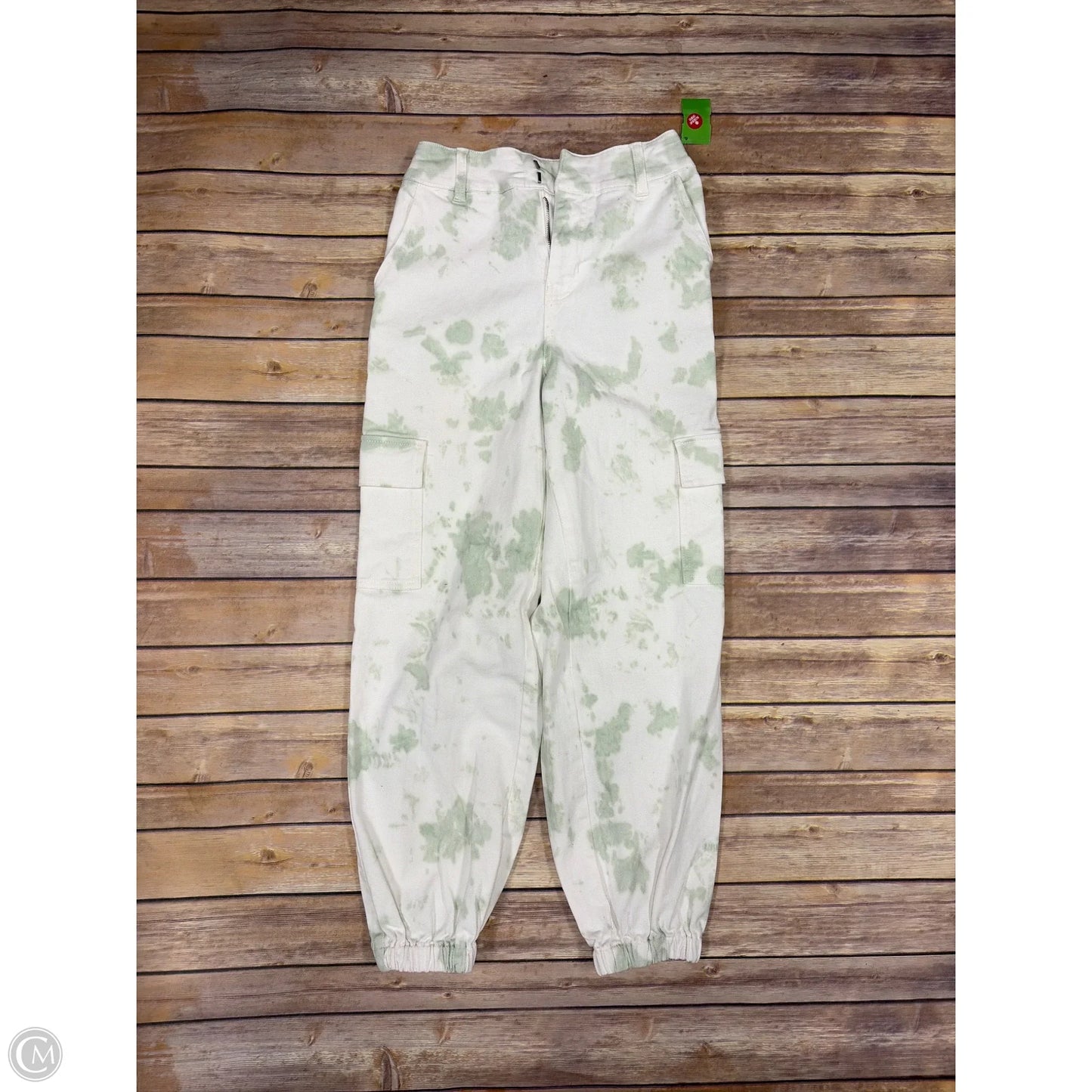 Jeans Straight By Forever 21 In Green & White, Size: S