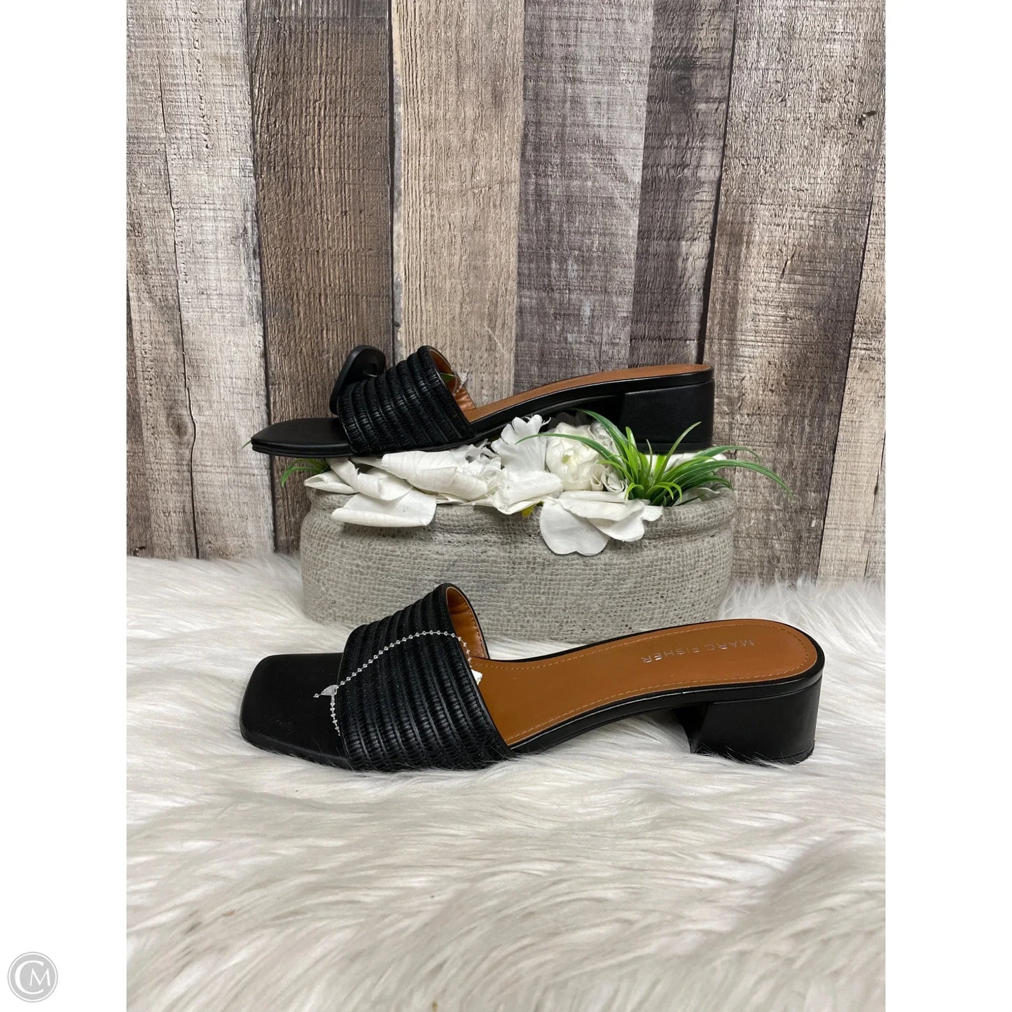 Sandals Heels Block By Marc Fisher In Black, Size: 9
