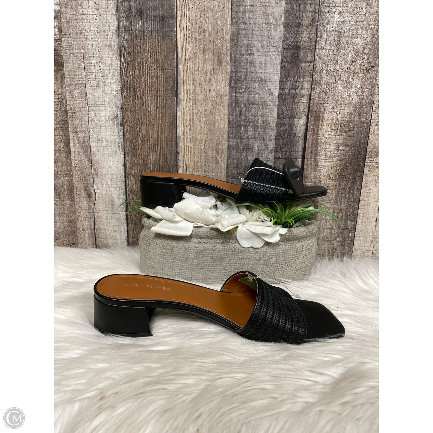 Sandals Heels Block By Marc Fisher In Black, Size: 9