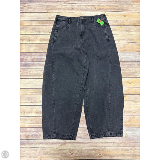 Jeans Wide Leg By Blu Pepper In Black Denim, Size: L