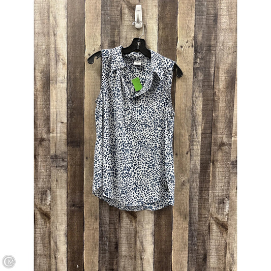 Top Sleeveless By Cabi In Blue & White, Size: S