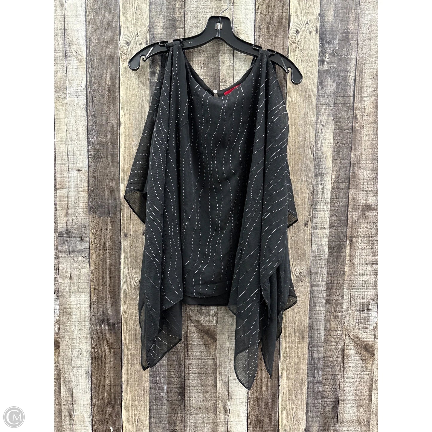Top Sleeveless By Jennifer Lopez In Black & Silver, Size: L