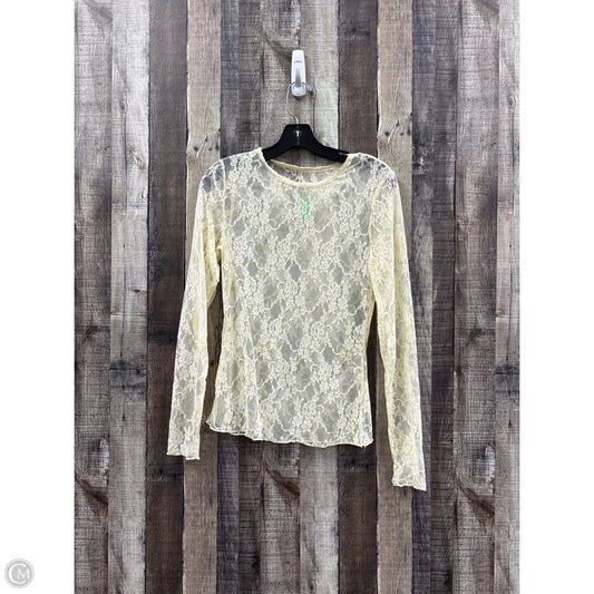 Top Long Sleeve By Cmf In Beige, Size: S