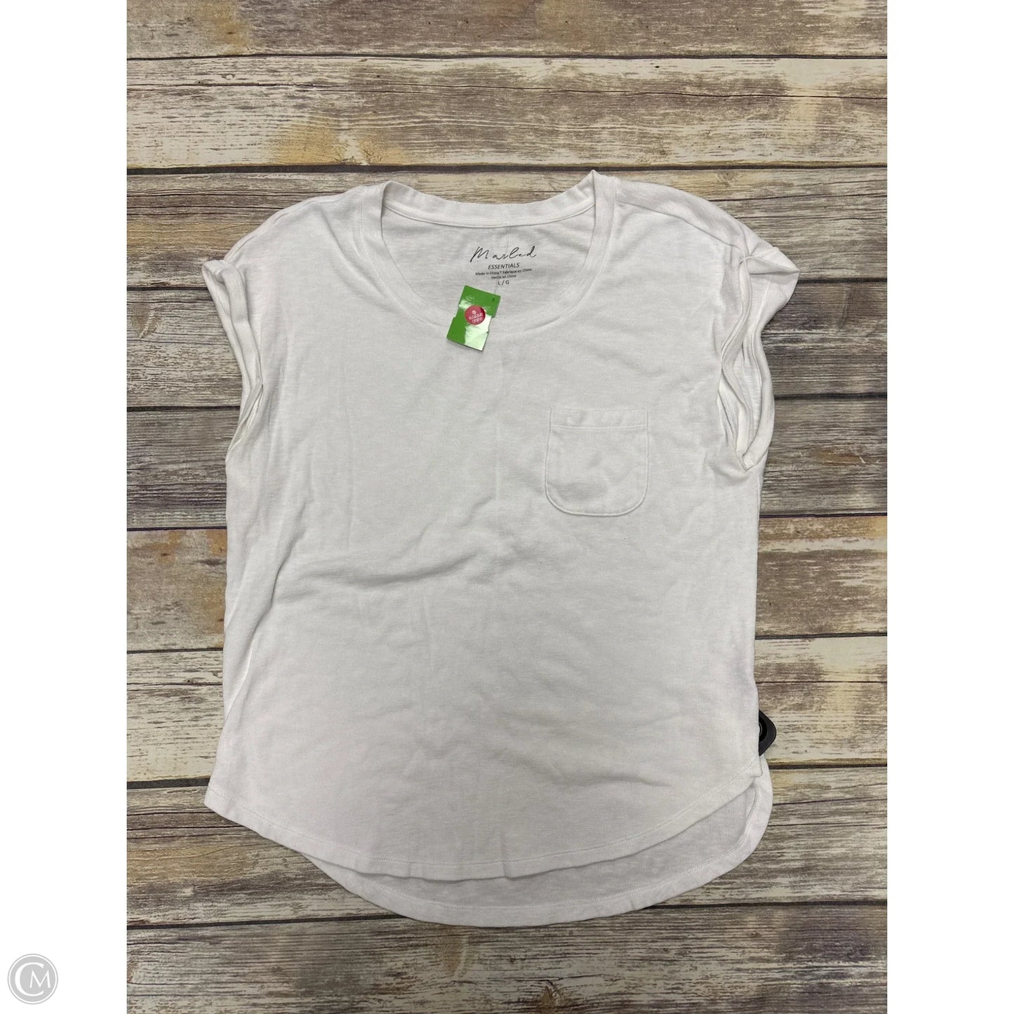 Top Short Sleeve By Marled In White, Size: L