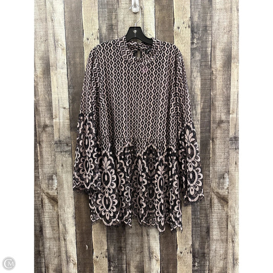 Tunic Long Sleeve By Lane Bryant In Black & Pink, Size: 1x