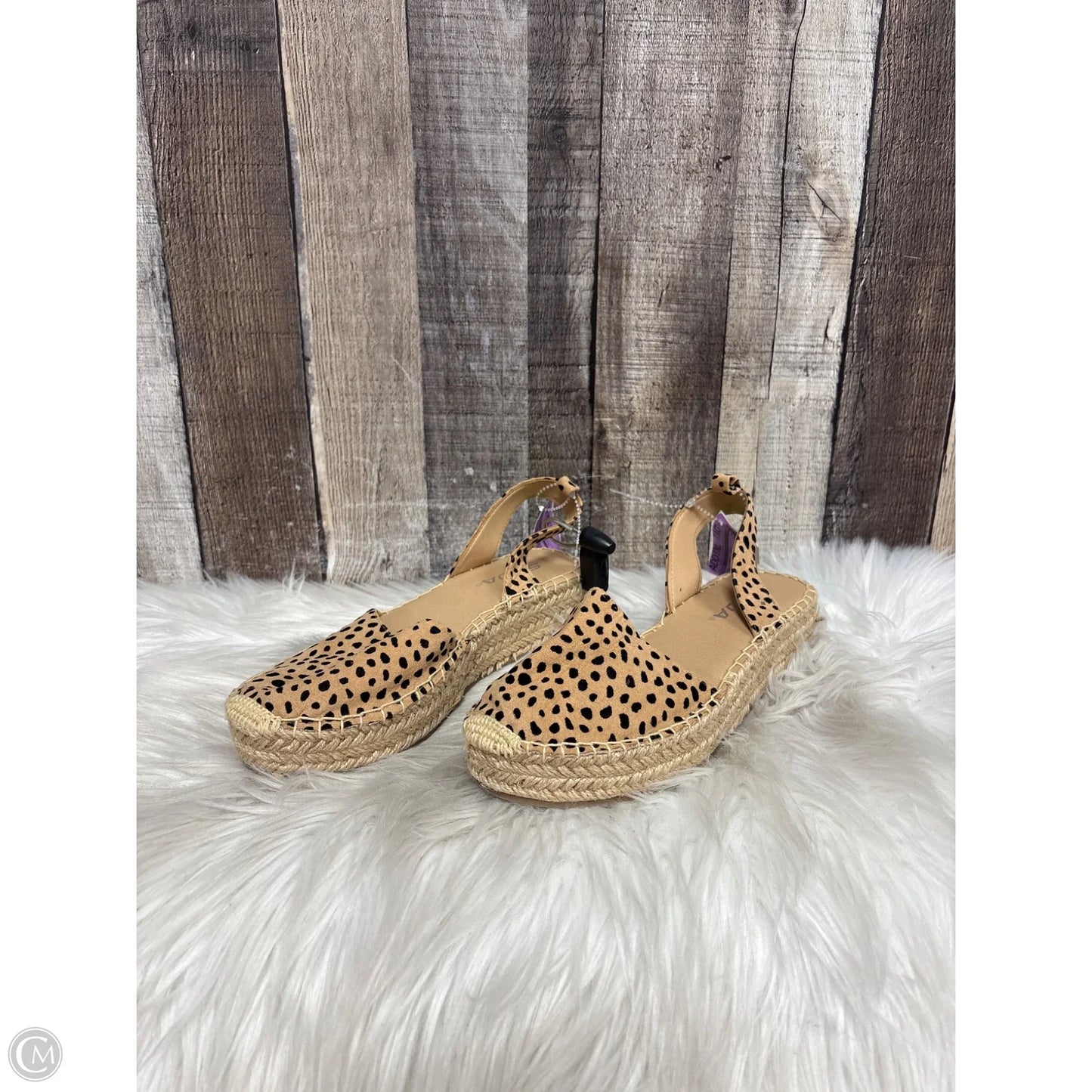 Sandals Heels Wedge By Soda In Animal Print, Size: 6