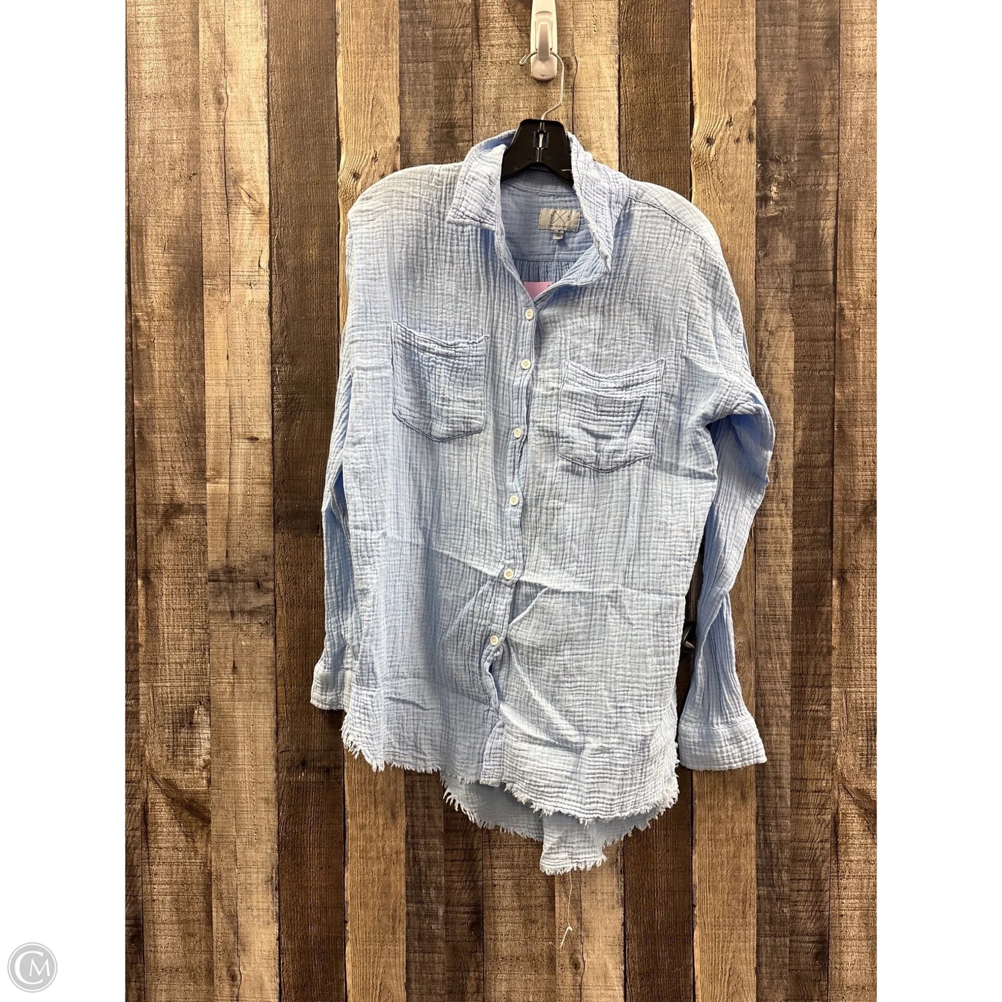 Top Long Sleeve By Thread And Supply In Blue, Size: S