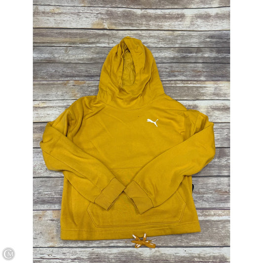 Sweatshirt Hoodie By Puma In Gold, Size: M