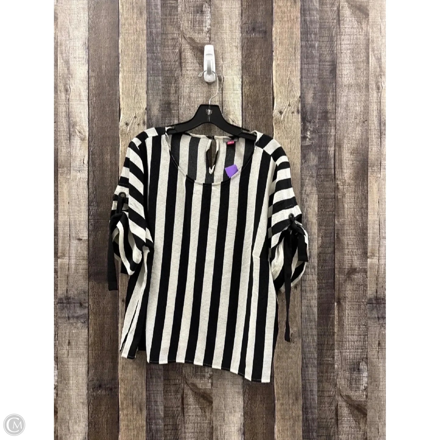 Top Short Sleeve By Vince Camuto In Black & White, Size: Xl