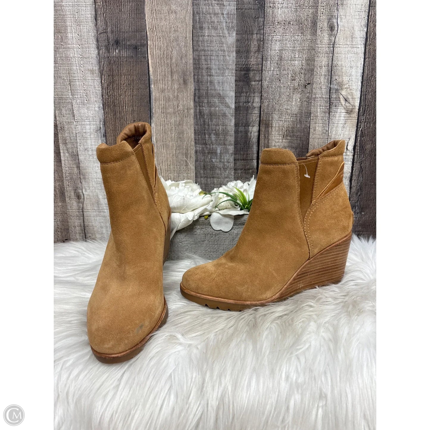 Boots Ankle Heels By Sorel In Tan, Size: 8