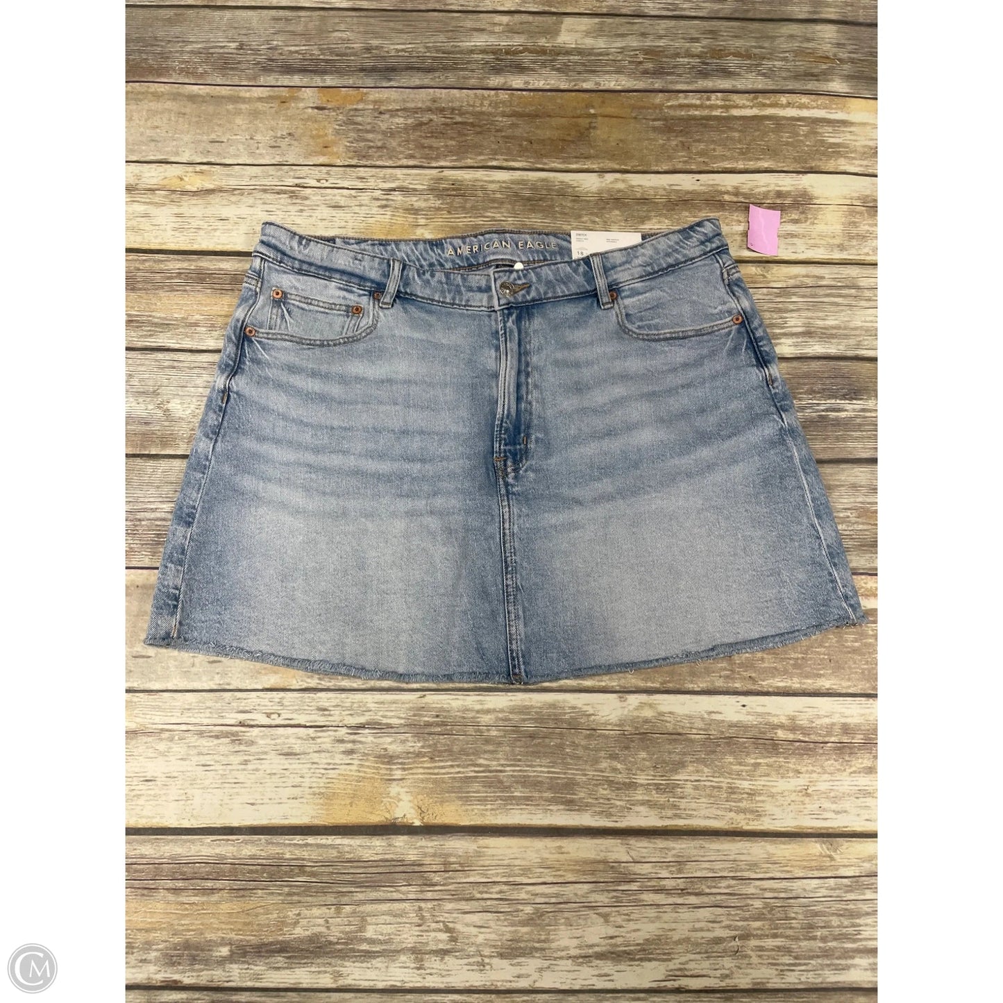 Skirt Mini & Short By American Eagle In Blue Denim, Size: 18