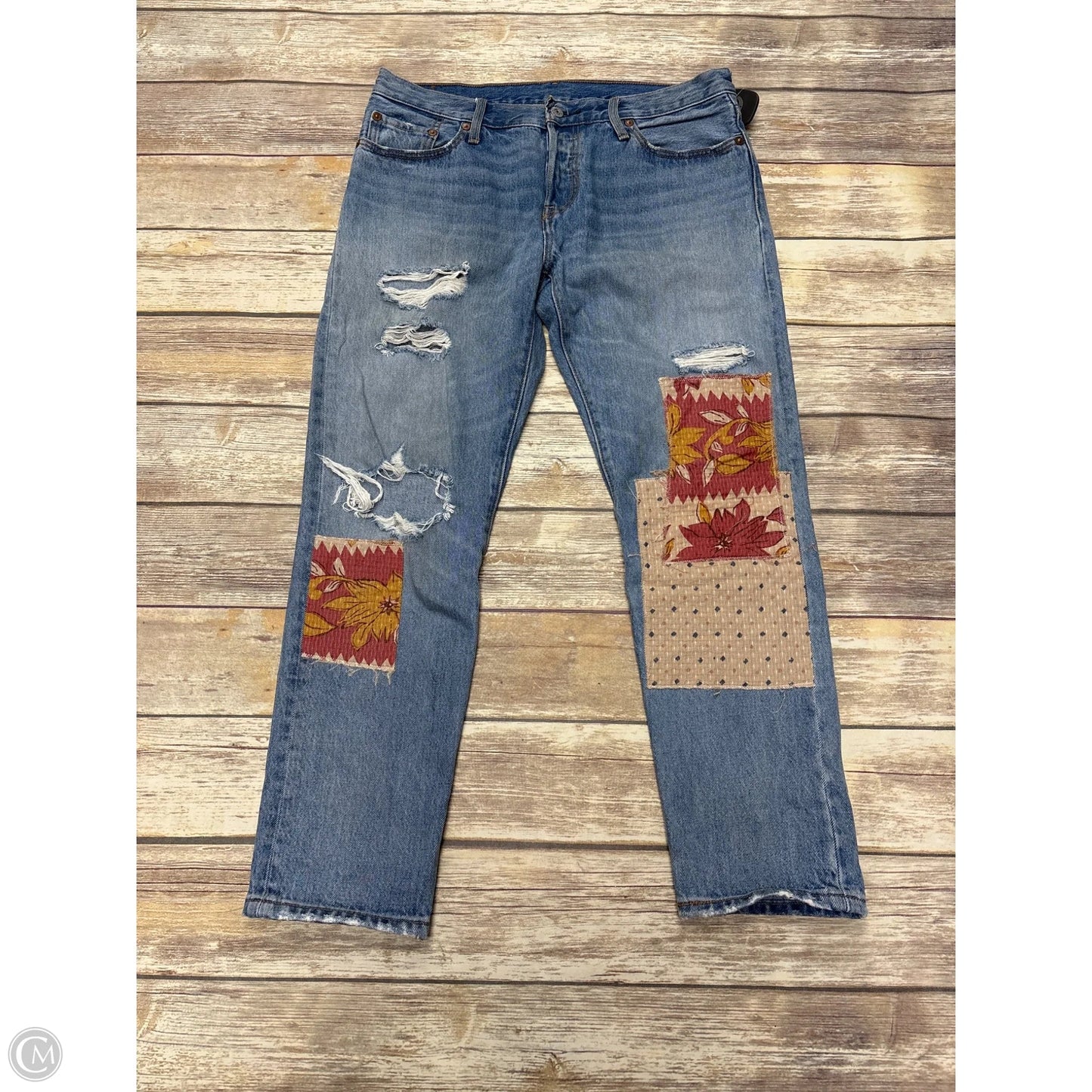 Jeans Cropped By Levis In Blue Denim, Size: 6