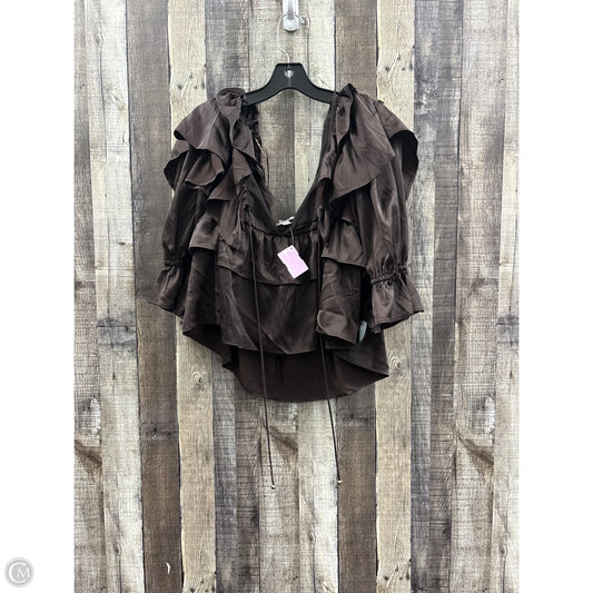 Top 3/4 Sleeve By Francesca's In Brown, Size: Xl