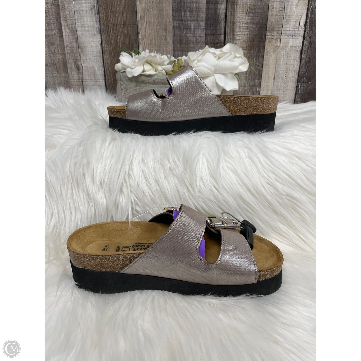 Sandals Heels Wedge By Naot In Tan, Size: 8.5