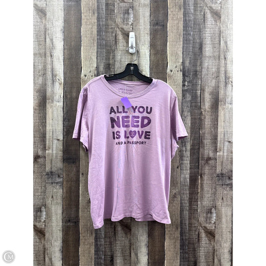 Top Short Sleeve By Life Is Good In Purple, Size: Xxl
