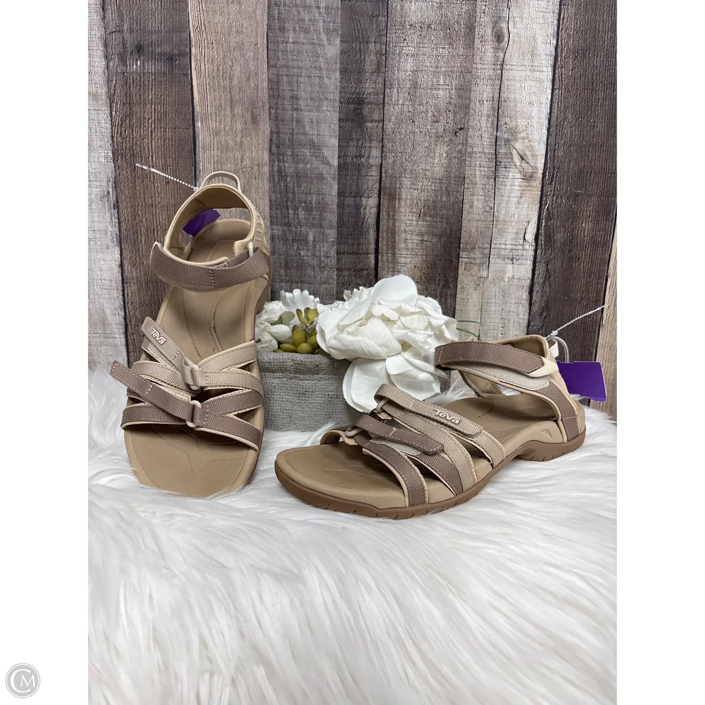 Sandals Flats By Teva In Tan, Size: 10