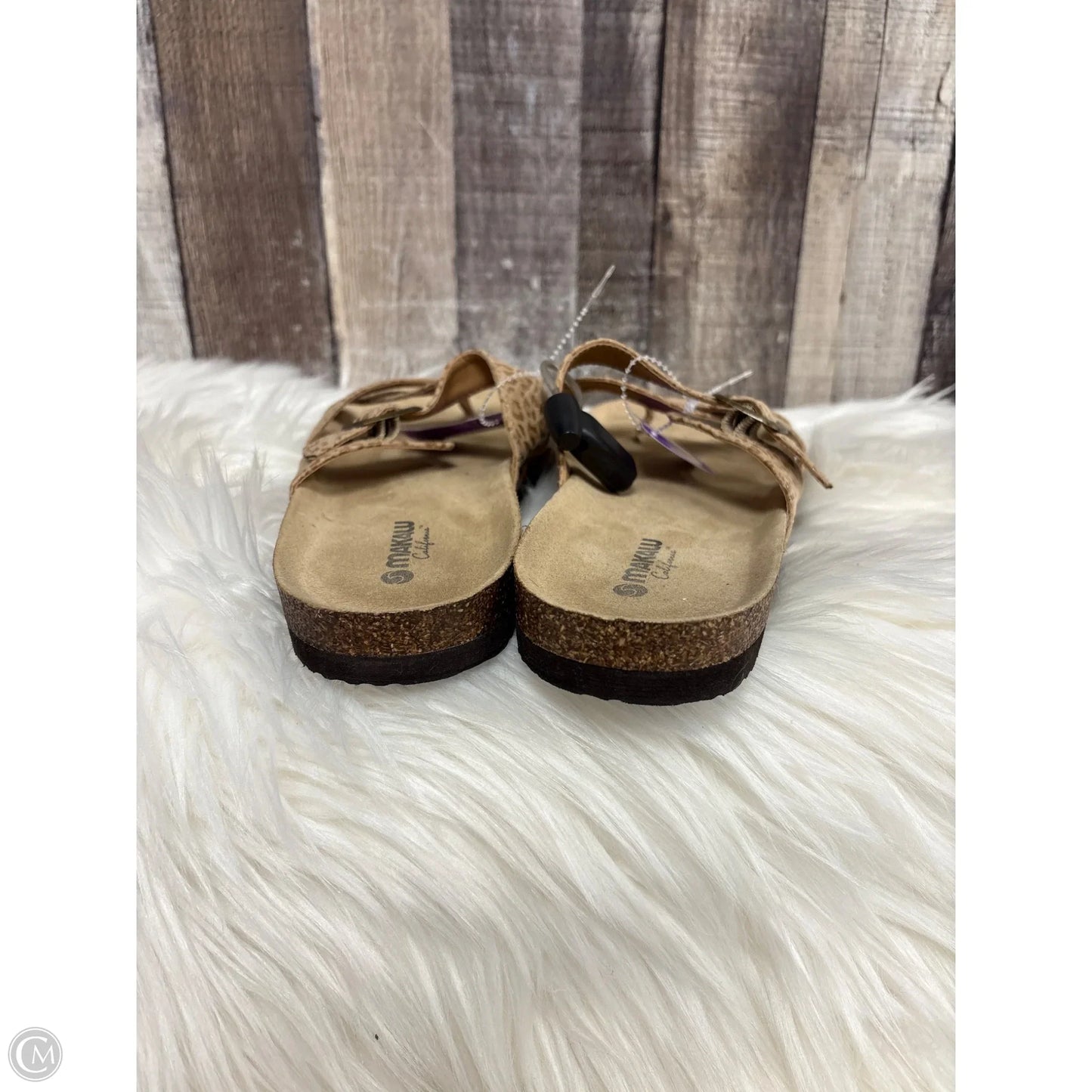 Sandals Flats By Cme In Animal Print, Size: 10