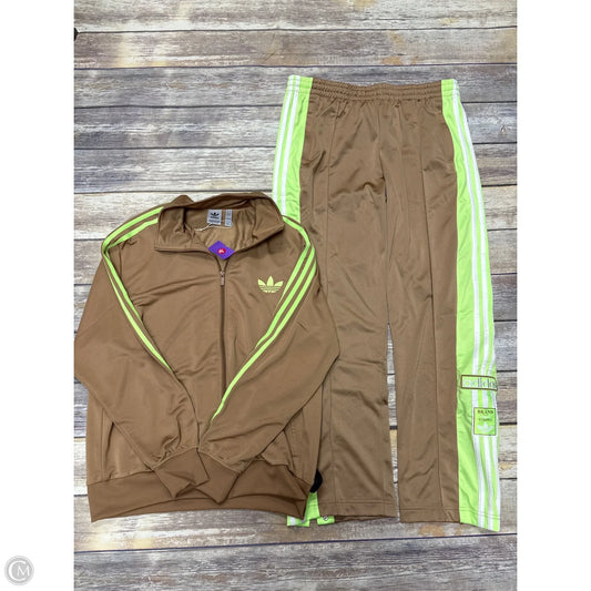 Athletic Pants 2pc By Adidas In Brown & Green, Size: L