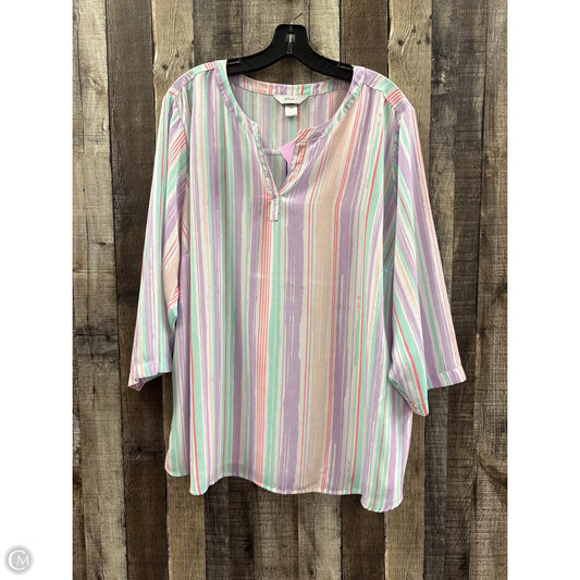 Top 3/4 Sleeve By Cj Banks In Multi-colored, Size: 3x
