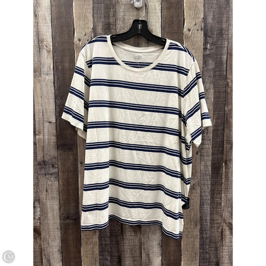 Top Short Sleeve Basic By Lands End In Blue & White, Size: 3x