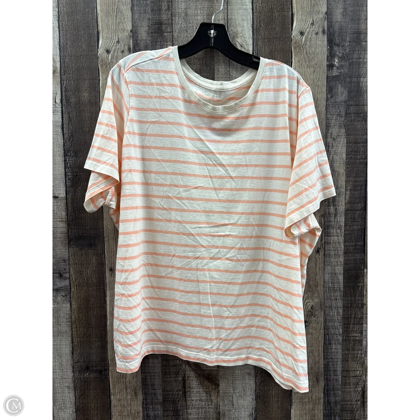 Top Short Sleeve Basic By Lands End In Striped Pattern, Size: 3x