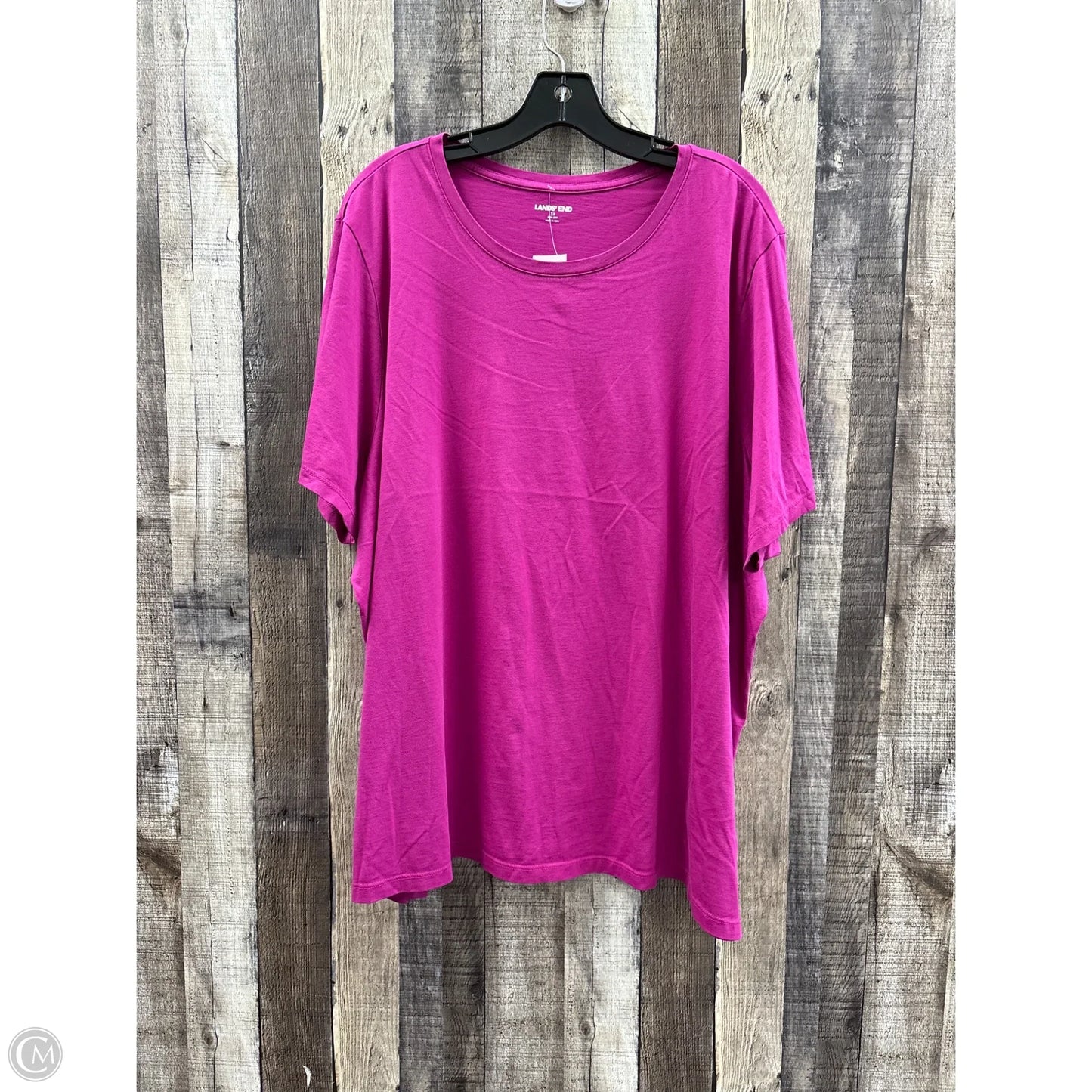 Top Short Sleeve Basic By Lands End In Pink, Size: 3x