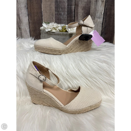 Sandals Heels Wedge By A New Day In Ivory, Size: 8