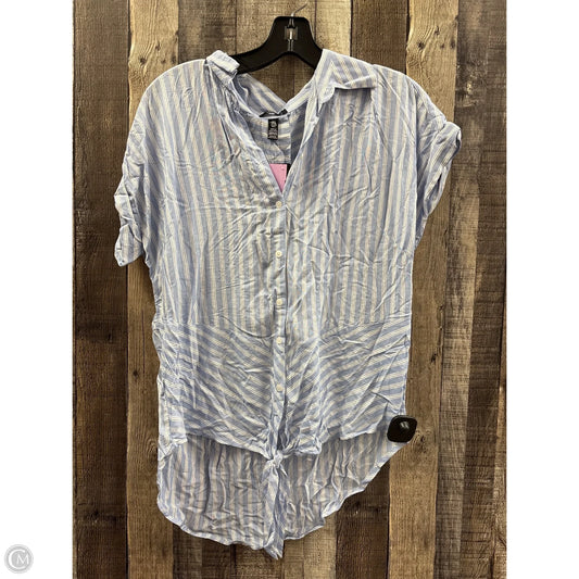 Top Short Sleeve By Jones New York In Blue & White, Size: S
