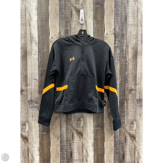 Sweatshirt Hoodie By Under Armour In Black & Gold, Size: S