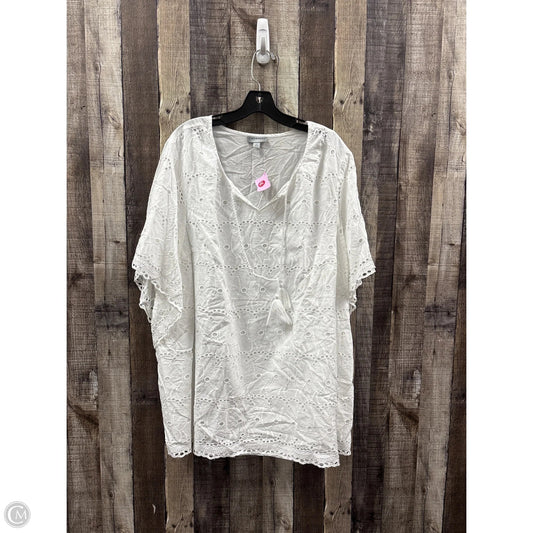 Top Short Sleeve By Catherines In White, Size: 2x