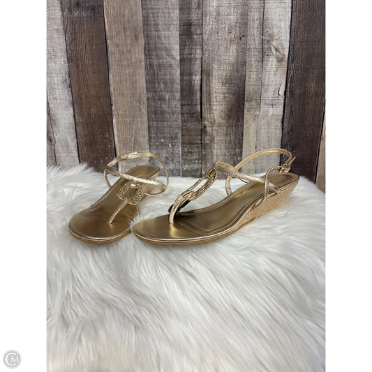 Sandals Designer By Lilly Pulitzer In Gold, Size: 8.5