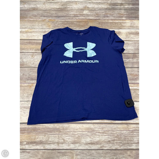 Athletic Top Short Sleeve By Under Armour In Blue, Size: Xl