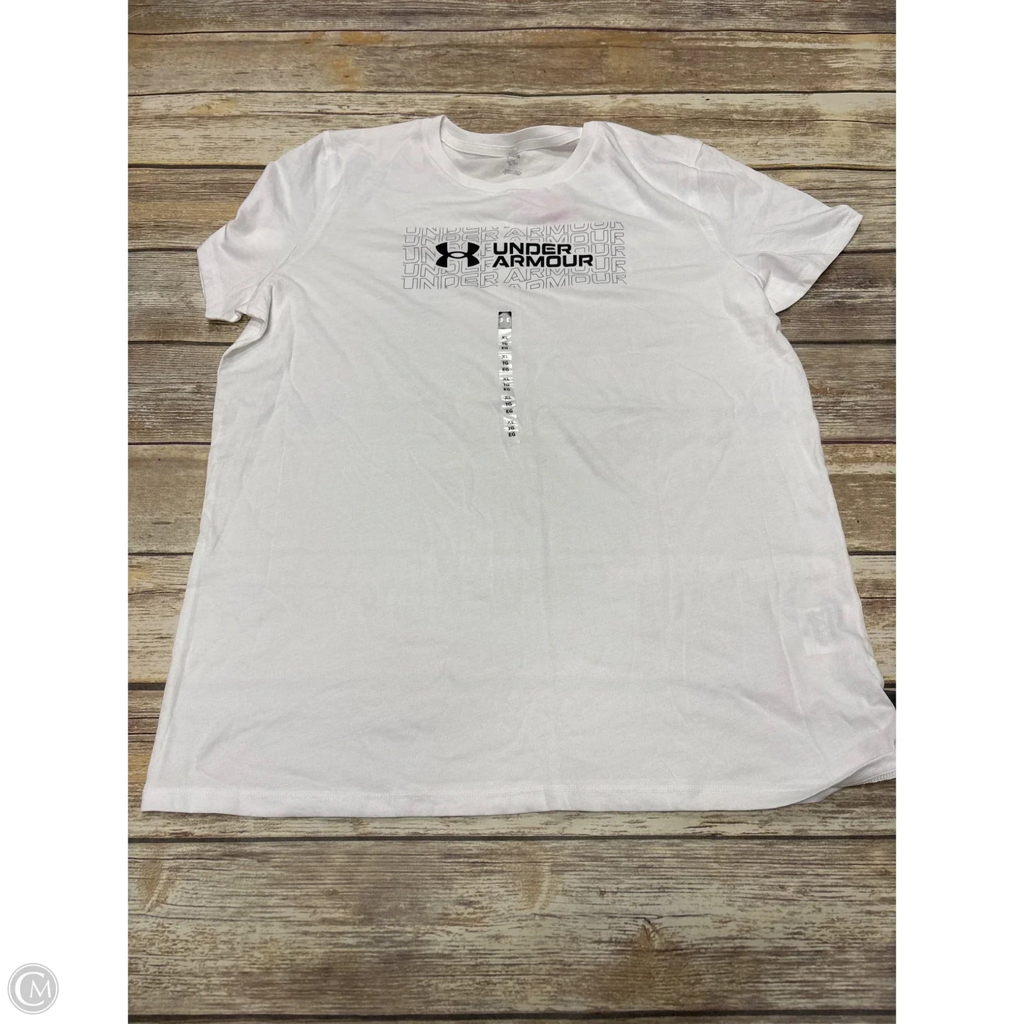Athletic Top Short Sleeve By Under Armour In White, Size: Xl