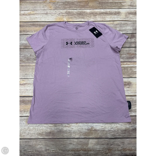 Athletic Top Short Sleeve By Under Armour In Purple, Size: Xl