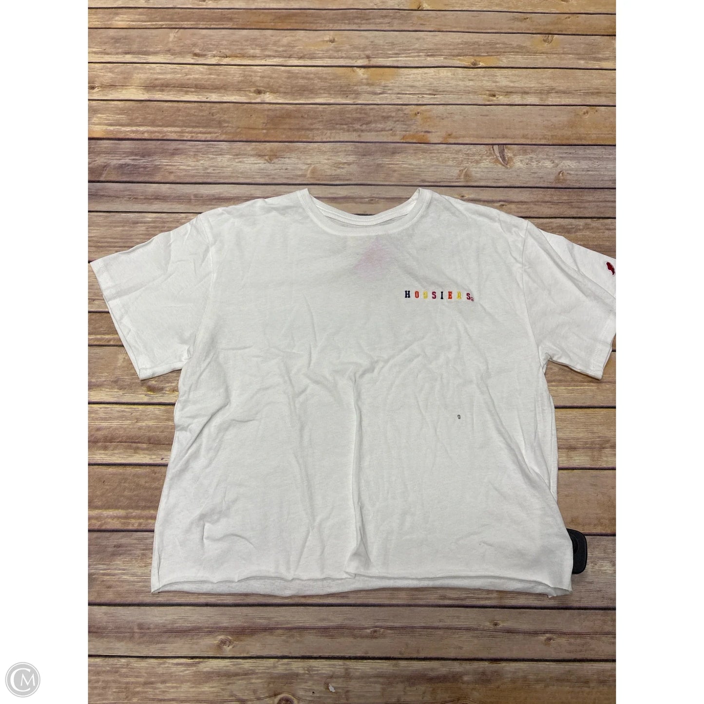 Top Short Sleeve By Cme In White, Size: M