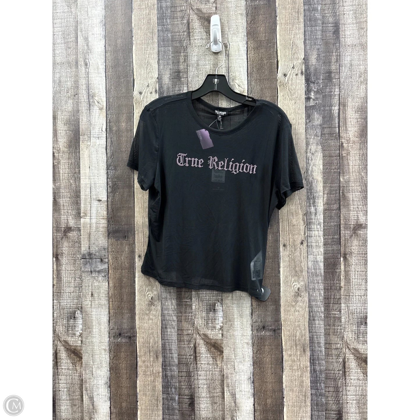 Top Short Sleeve By True Religion In Black & Pink, Size: Xl