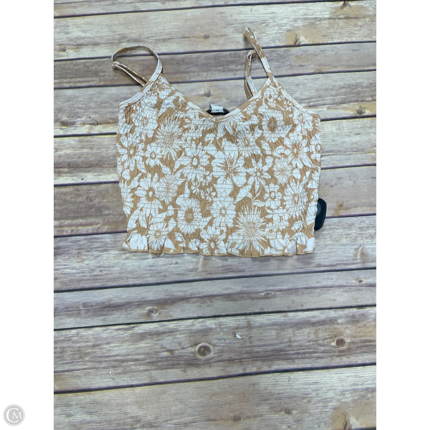 Top Sleeveless By American Eagle In White & Yellow, Size: Xs
