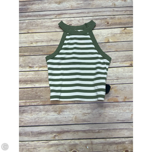 Top Sleeveless By American Eagle In Green & White, Size: Xs