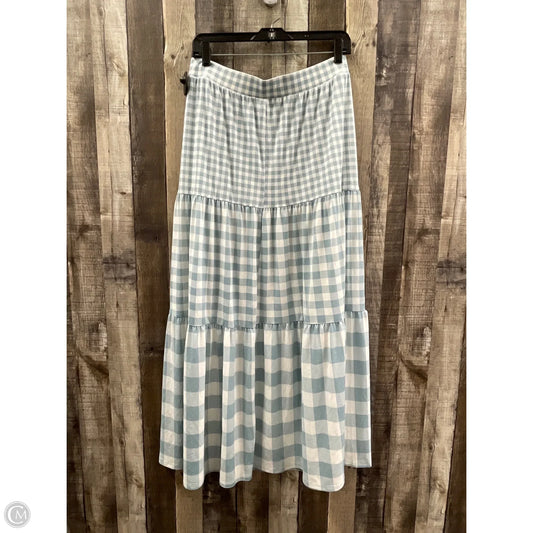 Skirt Maxi By Cato In Blue & White, Size: M