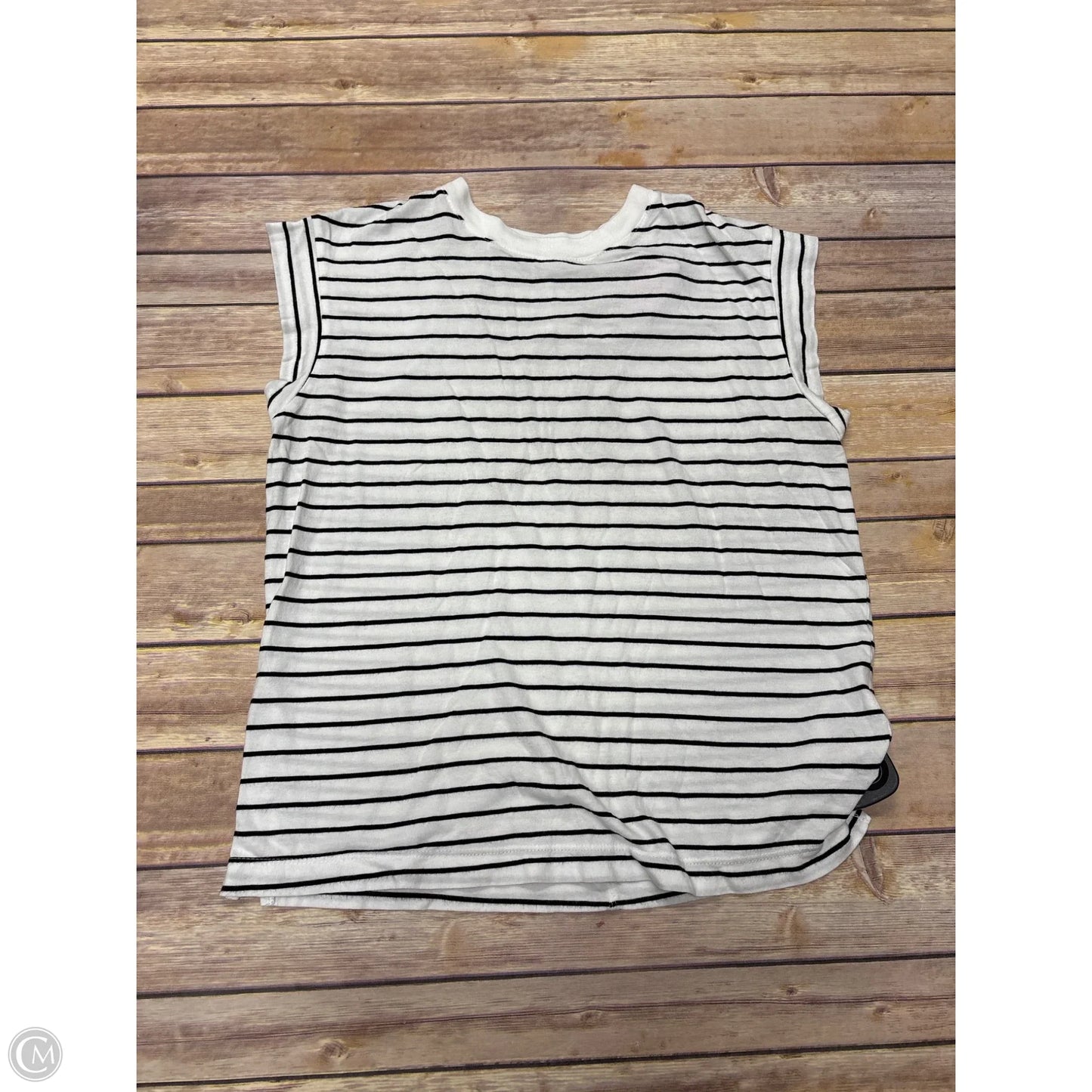 Top Short Sleeve Basic By A New Day In Black & White, Size: Xs
