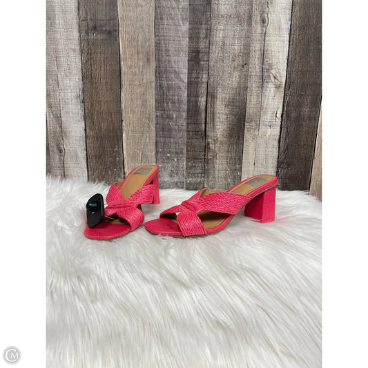 Sandals Heels Block By Dv In Pink, Size: 6.5