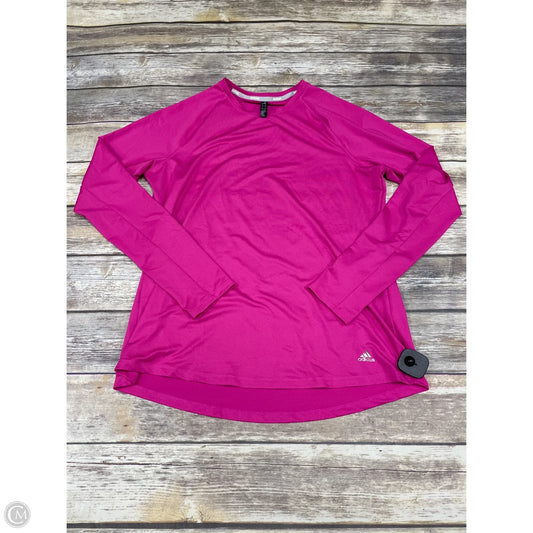 Athletic Top Long Sleeve Crewneck By Adidas In Pink, Size: Xl