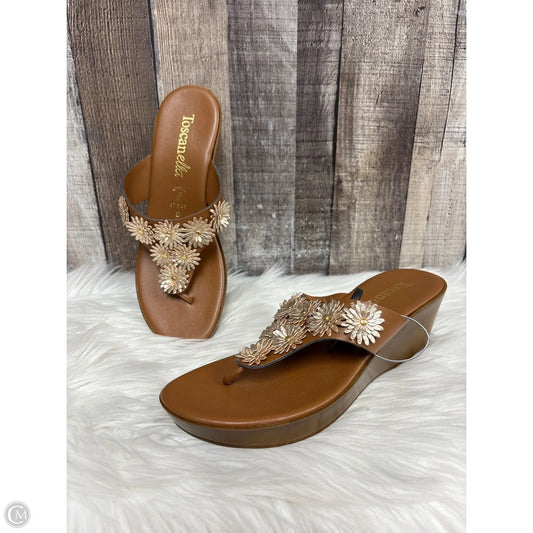 Sandals Heels Wedge By Toscanella In Multi-colored, Size: 8