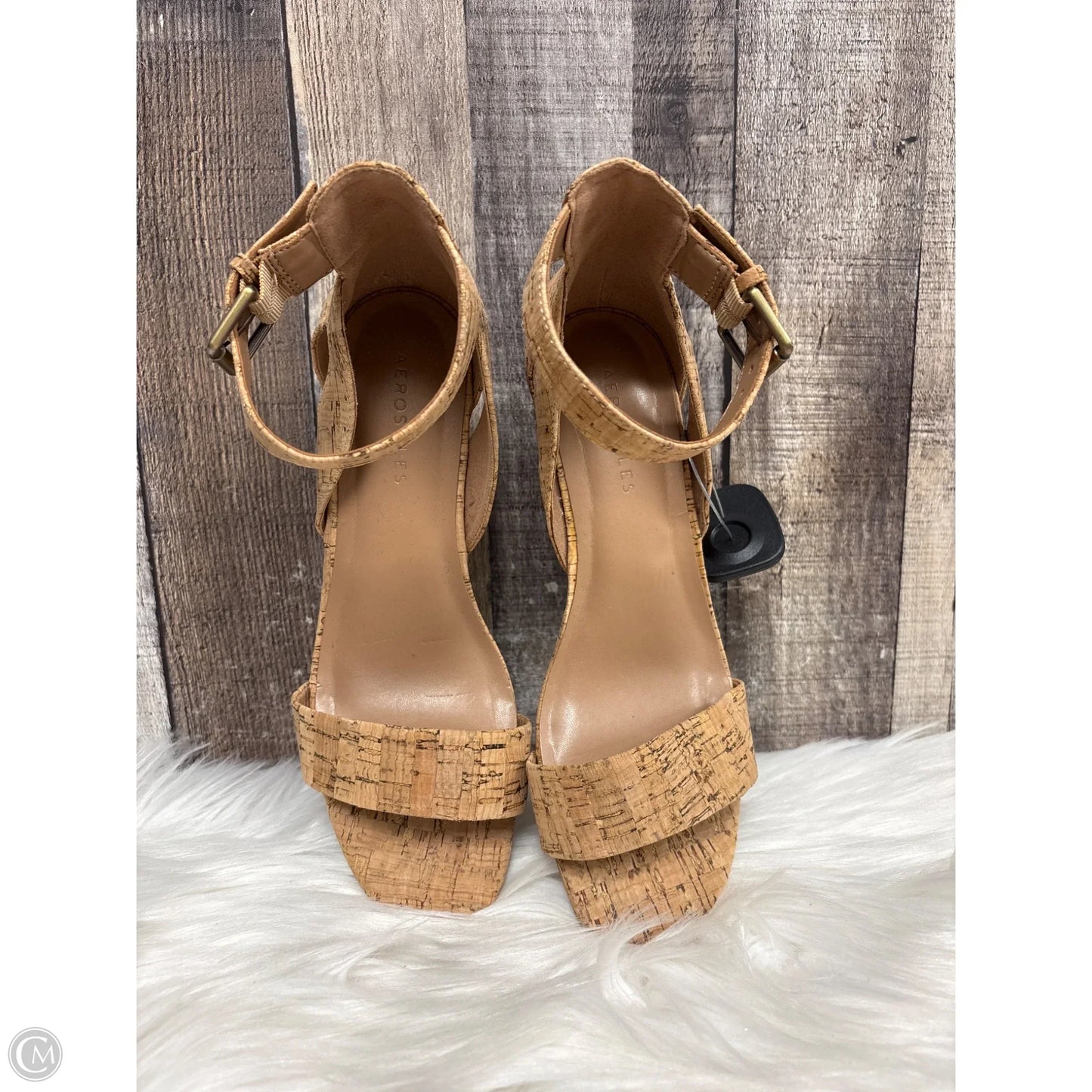 Sandals Heels Wedge By Aerosoles In Tan, Size: 7.5