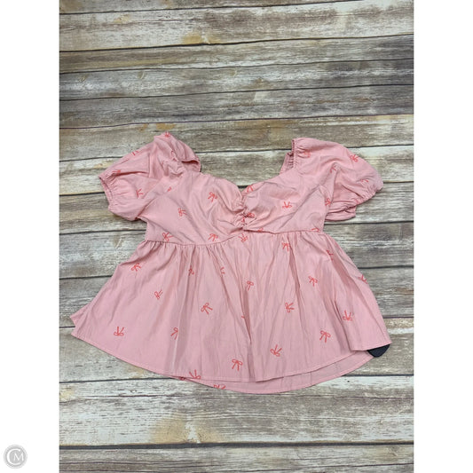 Top Short Sleeve By Shein In Pink, Size: 2x
