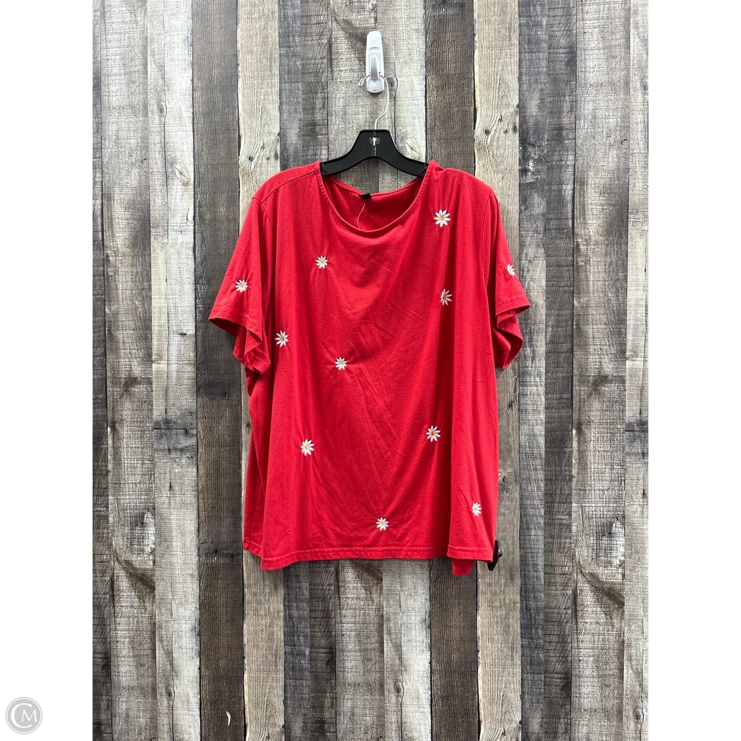Top Short Sleeve By Shein In Red, Size: 3x