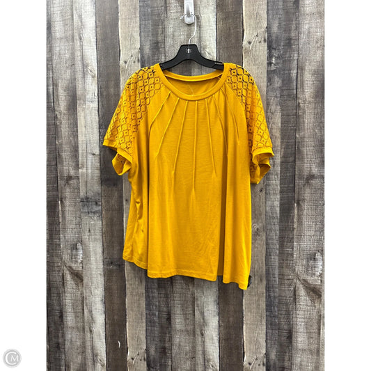 Top Short Sleeve By Shein In Gold, Size: 3x