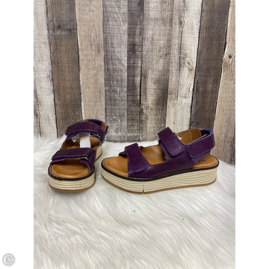 Sandals Heels Wedge By Miz Mooz In Purple, Size: 7.5