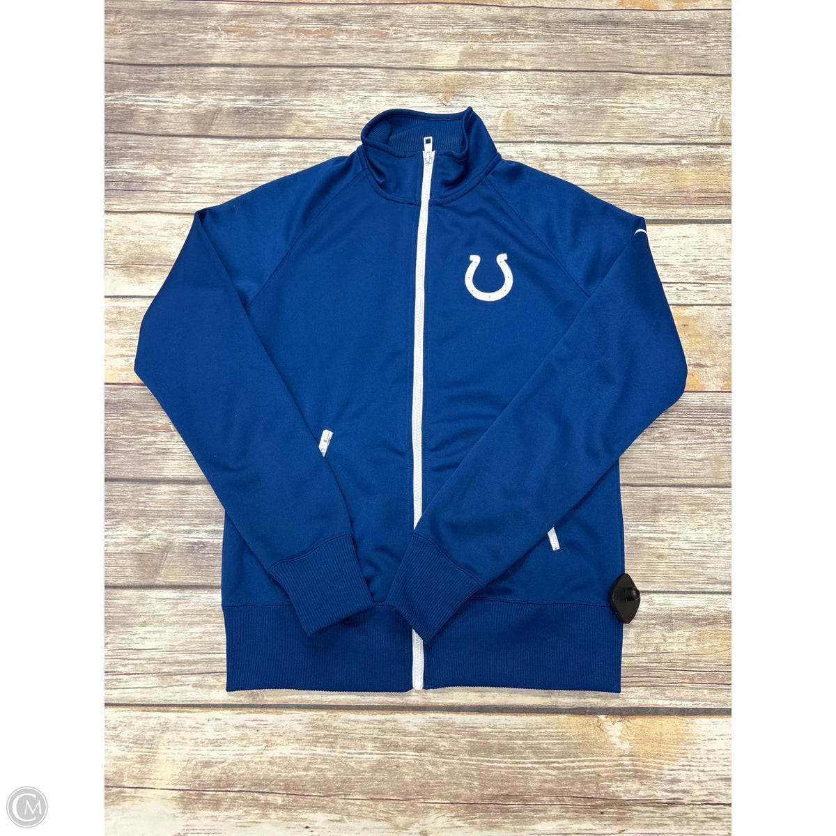 Athletic Jacket By Nfl In Blue & White, Size: M